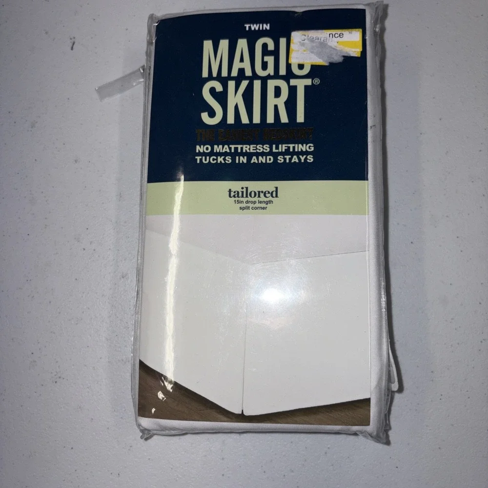 Magic Skirt Twin Tailored 15in Drop White Split Corner
